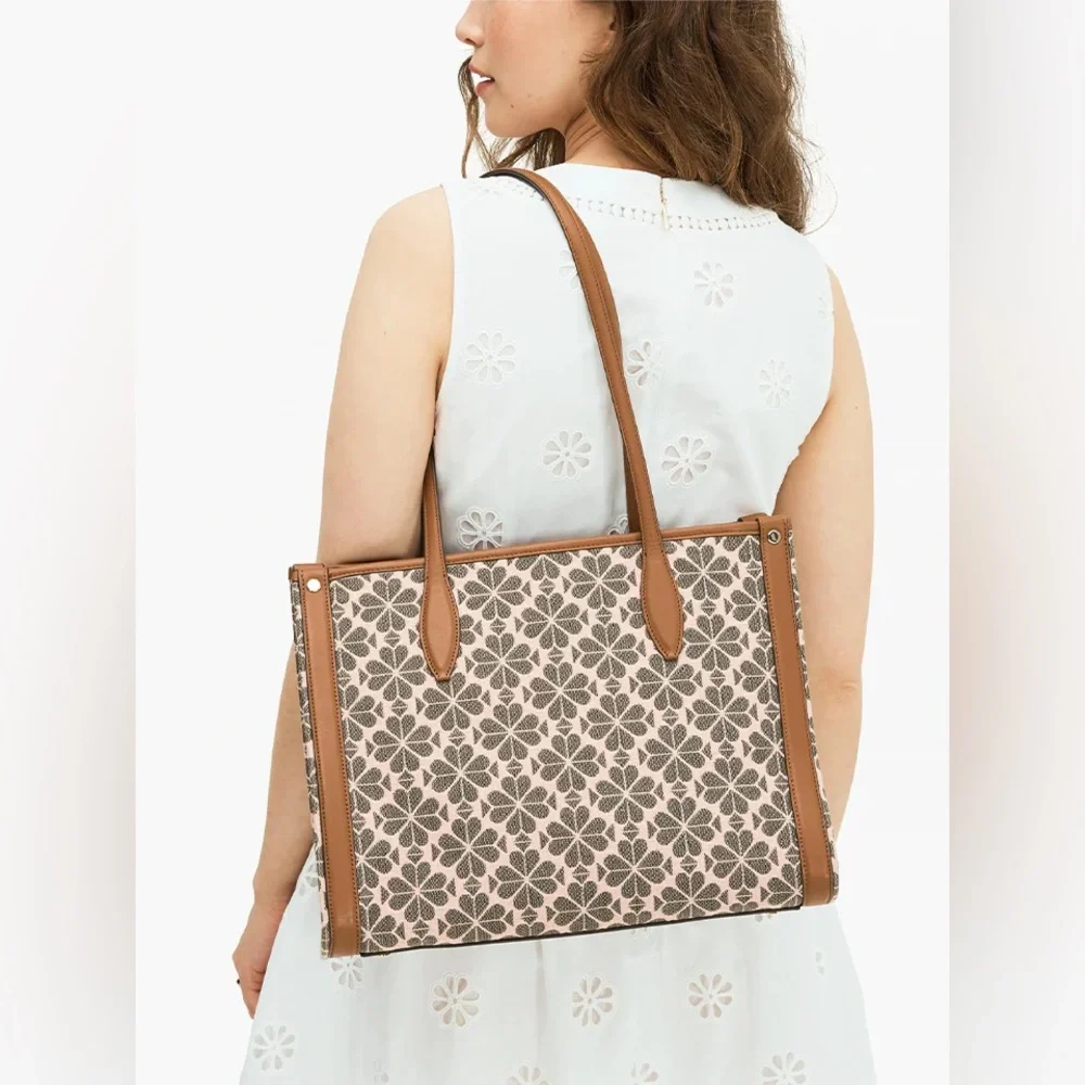 * SOLD * Kate Spade Flower Jacquard Market Medium Tote - Picture 4 of 8
